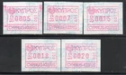 CYPRUS Mi. ATM1.001  - FRAMA set 05/07/15/18/20 - 1989 **MNH
