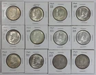 Lot of (12) 1964 Kennedy Half Dollars, 90% silver