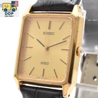 Vintage SEIKO Spirit 7N01-5180 Quartz Watch Gold Dial Black Leather [Exc+5]