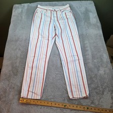 American Eagle Cotton Mom Jean Women Sz 2 Striped High Rise Straight Multi Color