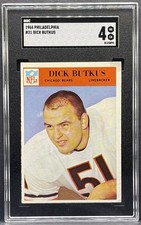 1966 PHILADELPHIA #31 - DICK BUTKUS ROOKIE CARD HOF RC BEARS GRADED SGC 4 VG-EX. rookie card picture