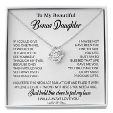 To My Bonus Daughter Necklace, Gift for Bonus Daughter, Step Daughter Birthday