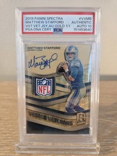 2019 Panini Spectra Gold Prizm 1/1 Shield Autograph Matthew Stafford Lions