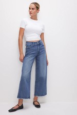 Good American Good Waist Palazzo Crop Jeans Size 26 NWT 139 retail