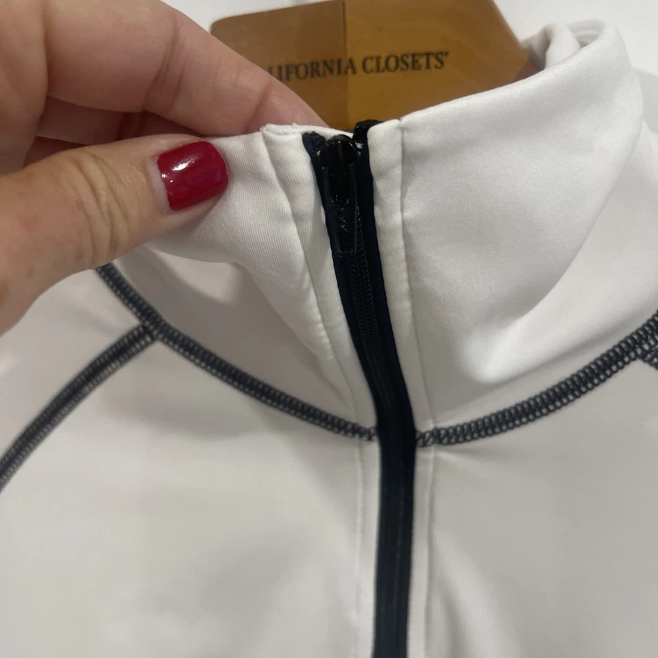 Pulôver feminino NILS M 3/4 com zíper branco manga longa esqui neve esqui snowboard esquiador - Imagem 4 de 4