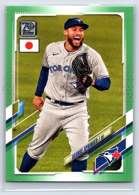 George Springer 2021 Topps Japan Edition lime green SP /75 Toronto Blue Jays