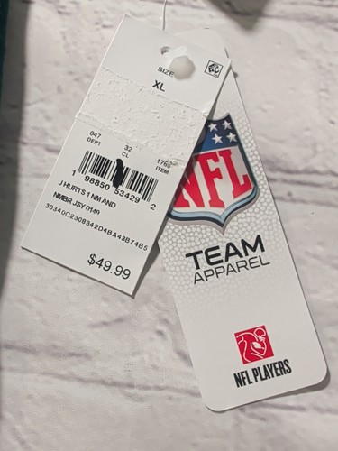 Men's XL NFL Apparel Philadelphia Eagles #1 Jalen Hurts Jersey Shirt - New - Picture 13 of 15