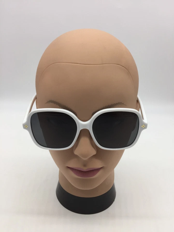 Louis Vuitton White Square Sunglasses Luxury Fashion 52-19-144 Grey Lens - Image 2 of 4