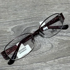 Roberto Stefani Burgundy Eyeglass Frame 51-17 Semi Rimless Floral RSS 12 COL 30