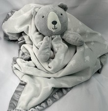 Cloud Island Oversize 28" x 28" Gray Bear Pine Trees Lovey Security Blanket