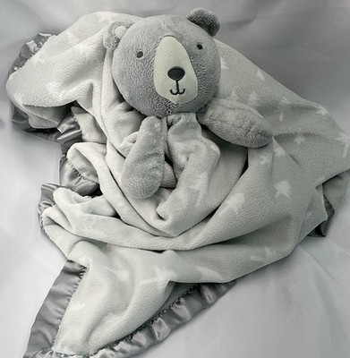 Cloud Island Oversize 28'' x 28'' Gray Bear Pine Trees Lovey Security Blanket
