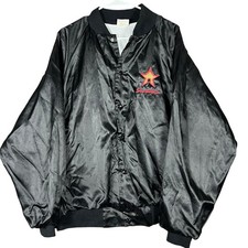 Vintage 1990s Auburn Sportswear Black Satin Jacket Men's Size XL San Antonio
