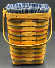 Longaberger 1998 Woven Traditions Large Peg Basket Combo 11142 Custom Blue Liner