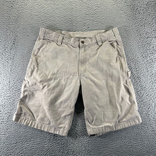 Carhartt Shorts Mens 34 Gray Carpenter Relaxed Stretch Workwear Utility Travel