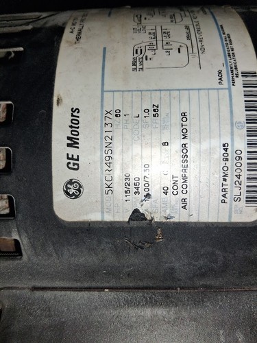 ge electric pistion driven motor and compressor 100/230 volt