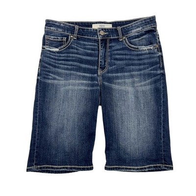 BKE Payton Bermuda Jean Shorts Mid Rise Distressed Size 30