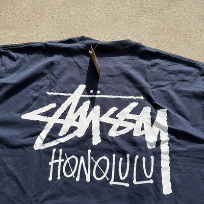 NWT STUSSY HONOLULU Chapter Tee Limited NAVY BLUE T-SHIRT XL | eBay