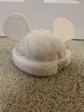 Japan Tokyo Disney Resort Mickey Ears Winter Cap Hat 2025 Limited Edition WHITE