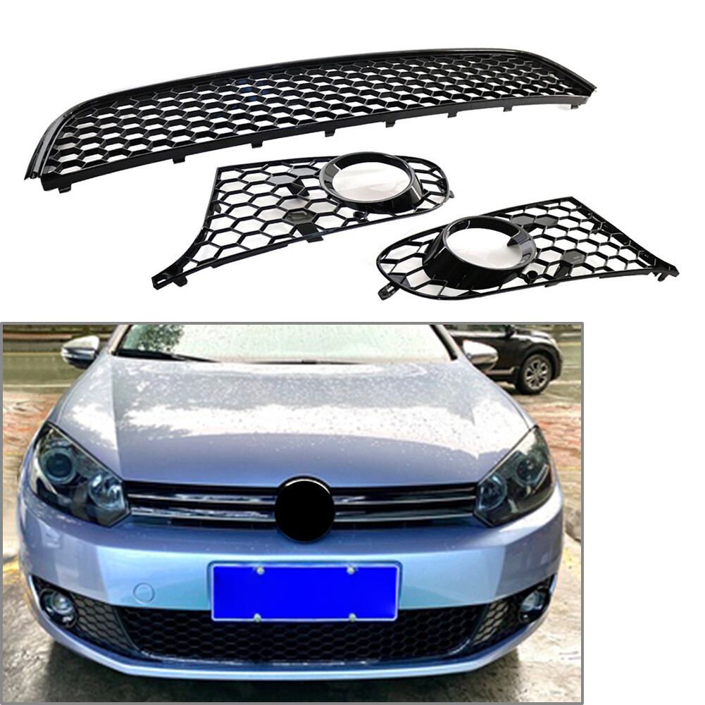 Front Lower Bumper Mesh Grill Fog Light Grille Honeycomb Fit VW Golf/Jetta MK6