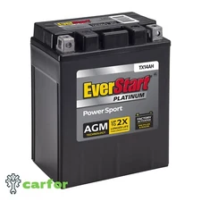 EverStart Premium AGM PowerSport Battery, Group Size TX14AH 12 Volt, 220 CCA