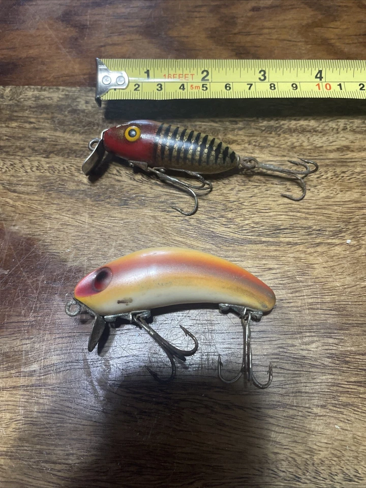 Señuelos de pesca Crankbait vintage. Rinehart Jinx + Miracle Minnow. Wright & McGill Foto 4 de 4