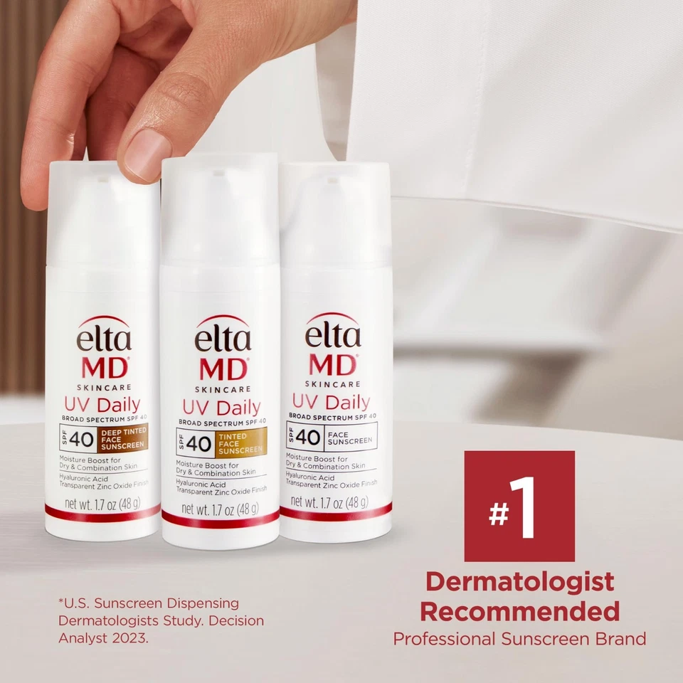 Тонированный ультрафиолетовый ежедневный широкий спектр Elta MD SPF 40 1,7 унции 48 г срок годности 11/2026 новый в коробке - Изображение 3 из 4