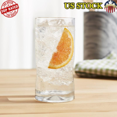 Set of 4 Drinking Glasses 16.7oz Clear Glassware Ideal Juices Water Mixes New