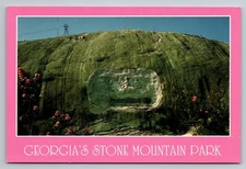 Georgia's Stone Mountain Park Carving Atlanta Vintage Unposted Postcard
