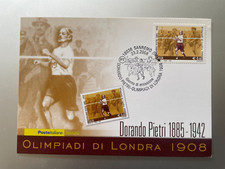 2008 Cartolina Filatelica Maratoneta Dorando Pietri Petri Annullo Sanremo