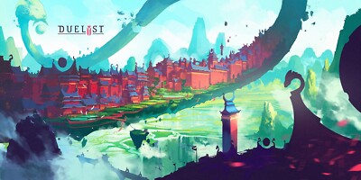 Landscape duelyst concept art fantasy cityscape video Custom Gaming Mat Desk