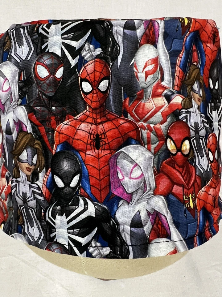 Men/Women Surgical Scrub Cap Lined Spider Ghost 100% Cotton - Image 2 of 3