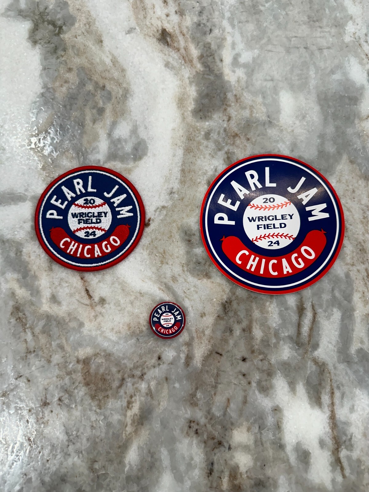 Pearl Jam Wrigley Field Hot Dog Patch Sticker Pin – Chicago