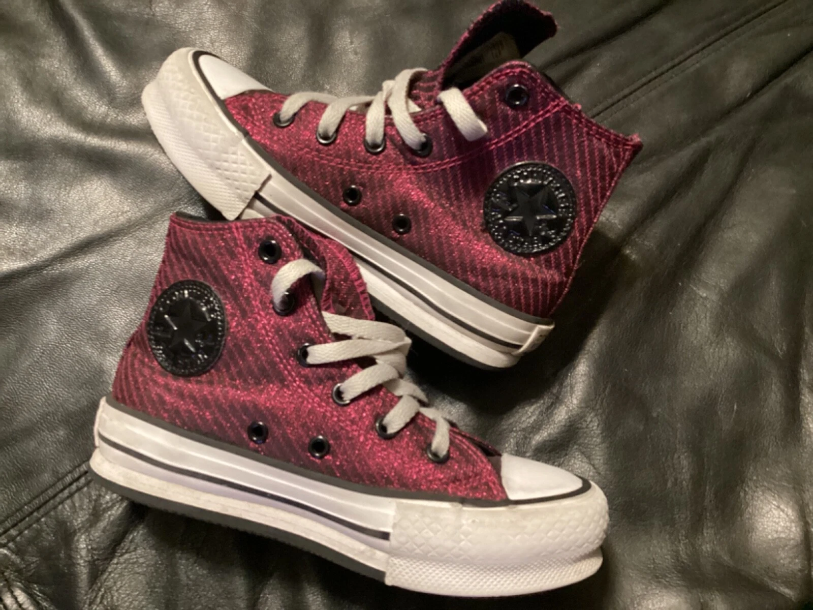 SCARPE DA TENNIS CONVERSE ALL STAR CHUCK TAYLOR PRIME ROSA GLITTER HI TOP GIOVENTÙ 13