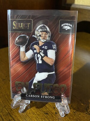 2022 Panini Select Football Draft Picks Carson Strong En Fuego Silver No. EN-CS