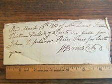 Antique Ephemera 1810 Maryland Estate Tax Payment Document Heirs John Hesselius