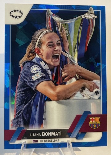 Aitana Bonmati Topps Chrome Women's UEFA Sapphire Image Variation SP 2022-23