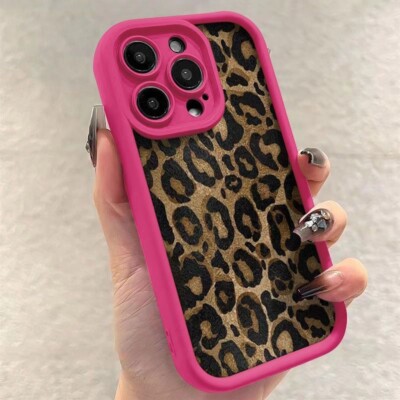 Case For iPhone 16 Pro Max 15 14 13 12 11 XR XS 7 8 Leopard Full Coverage Cover