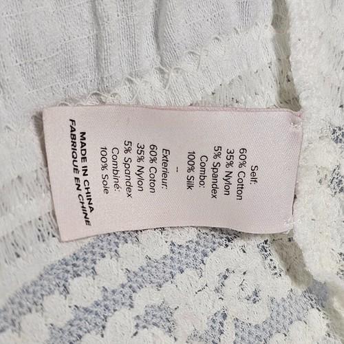 Blusa Cinq a Sept Antonia Cuello Alto Encaje Volantes Blanco S Marfil Mezcla Algodón - Imagen 12 de 14