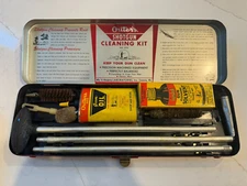 RARE Antique 1950-60s Outers Gunslick 410 Gauge Shotgun Cleaning Kit Metal Case