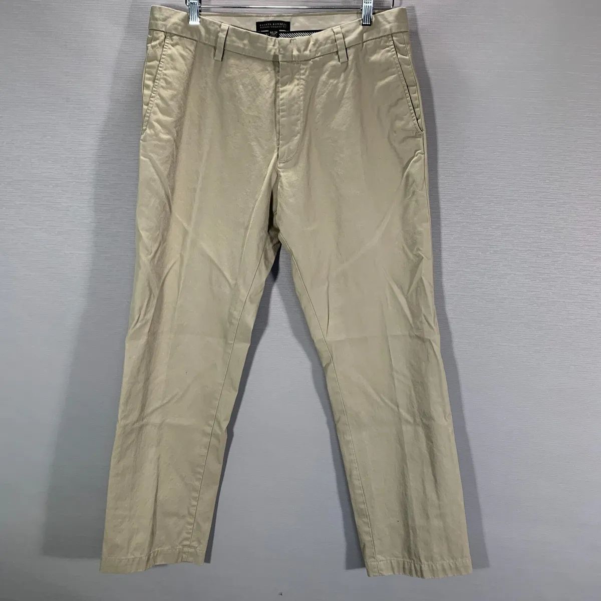 Banana Republic Pants Mens 34 Vintage Straight Fit Beige Stretch Cotton  Chino