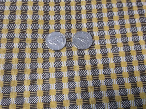 Vintage Feed Sack Fabric/Quilt/Material Brown & Gold Plaid Pattern 44.5X36.5 - Picture 2 of 4