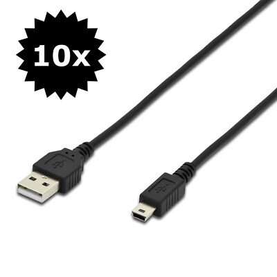 10x Ladekabel Mini USB PlayStation 3 PS3 Wii U Pro Controller GamePad 0,5m (NEU)