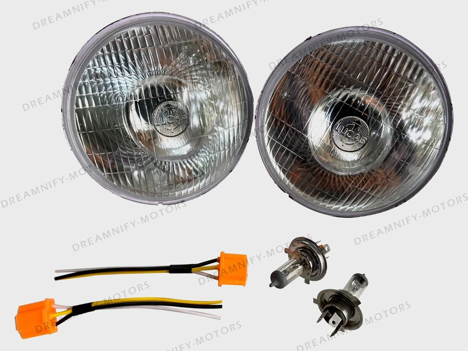 Faro de haz sellado Lucas de 7 pulgadas RHD para autos clásicos conversión completa H4 Foto 3 de 4