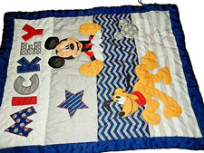 9A8S Disney MICKEY MOUSE Pluto Crib Comforter Baby Blanket Microfiber Fabric