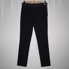 Everlane Side Zip Pants 6 Black Stretch Ponte Knit Skinny Trouser Front Seam