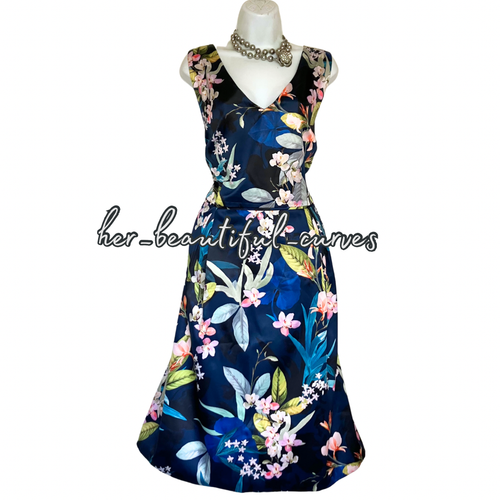 MONSOON KLEID BLUMENDRUCK HOCHZEIT ANLASS PARTY GRÖSSE 22 - Bild 4 von 6