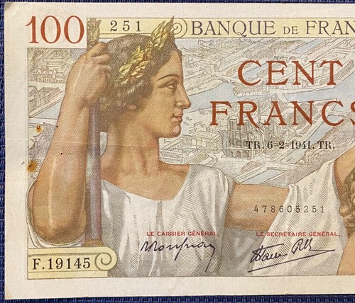 FRANCE TRES BEAU BILLET DE 100 FRANCS SULLY DU 6-2-1941 (BILL 162) - Picture 2 of 6