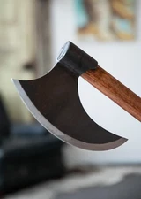 Medieval Executioner's Axe 32+" OA, Viking Danish Deadly 12" Curved Cutting Edge