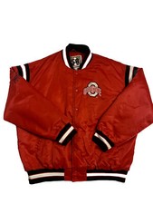 RARE Vintage Ohio State OSU BUCKEYES Star Jacket RED SATIN Size XXL