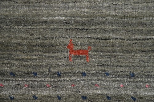 Green Wool Tribal Gabbeh Room Size Area Rug 8'x10' Wool Hand-knotted Nomad Rug - Picture 8 of 12
